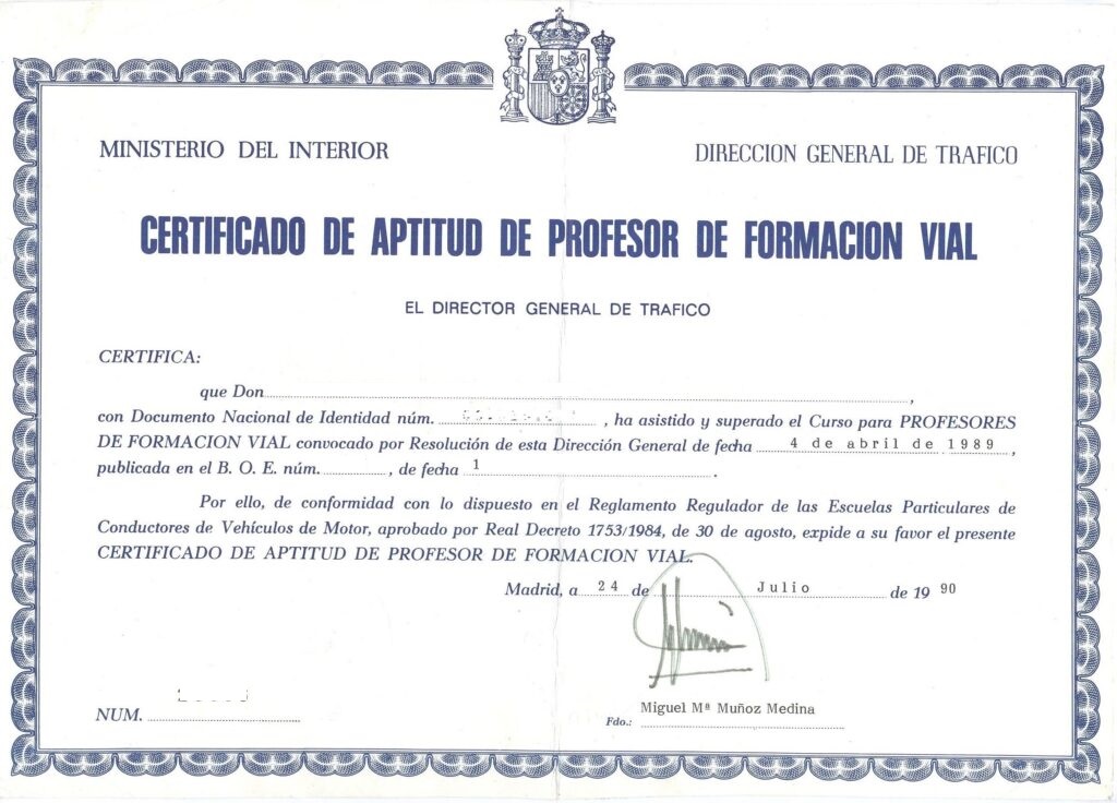 COMPRAR CERTIFICADO APTITUD FORMACION VIAL